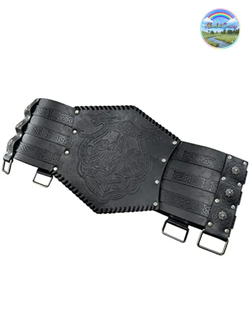 Viking Embossed Waist Armor Faux Leather Wide Belt Medieval Knight Corset